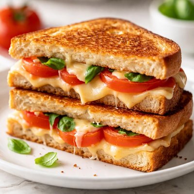 Toasted cheese and tomato sandwich