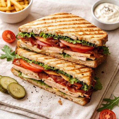 Toasted club sandwich panini