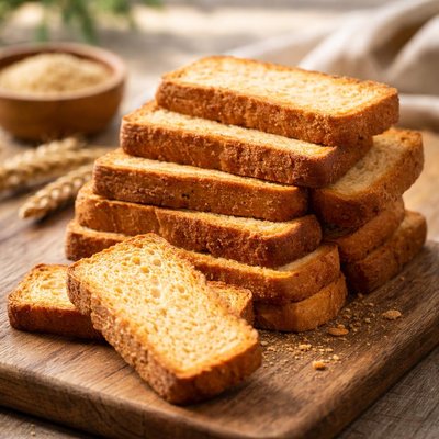 Toasted wheat bread rusk