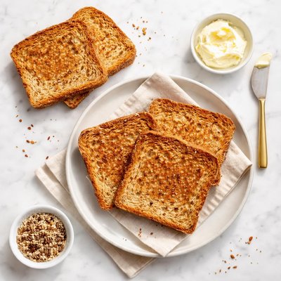 Toasted whole grain bread