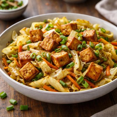 Tofu and cabbage stir fry