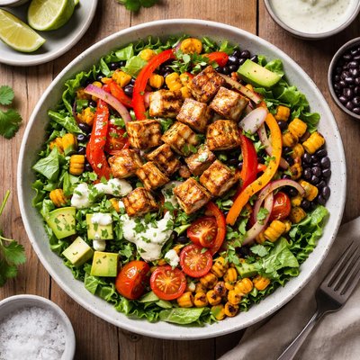 Tofu fajita salad