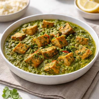 Tofu palak masala
