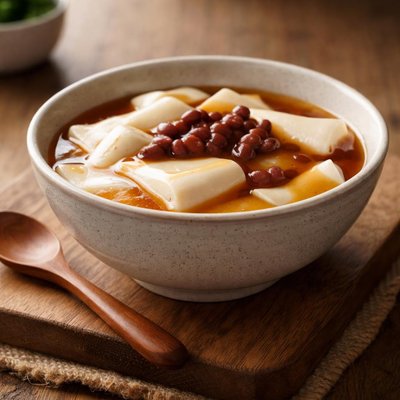 Tofu pudding with syrup