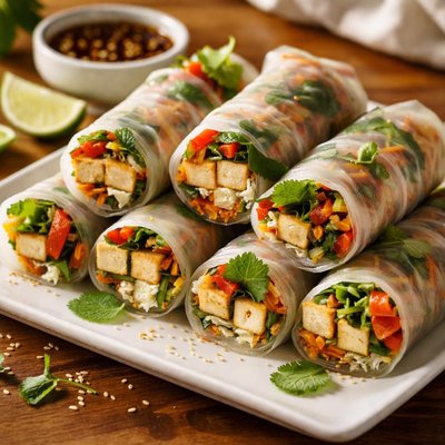 Tofu rice paper roll