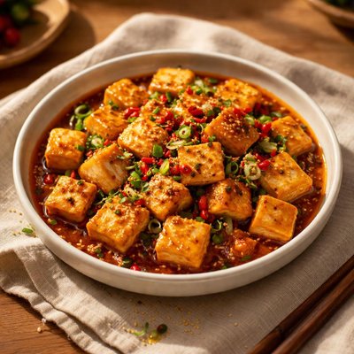 Tofu with chili sauce