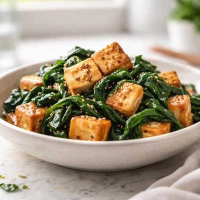 Tofu with spinach
