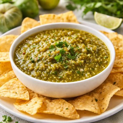 Tomatillo green chili salsa