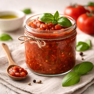 Tomato and basil homemade sauce