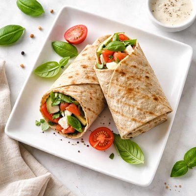 Tomato and basil wrap