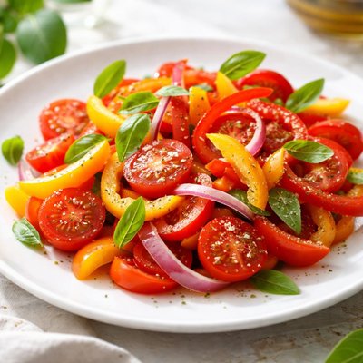 Tomato and bell pepper salad