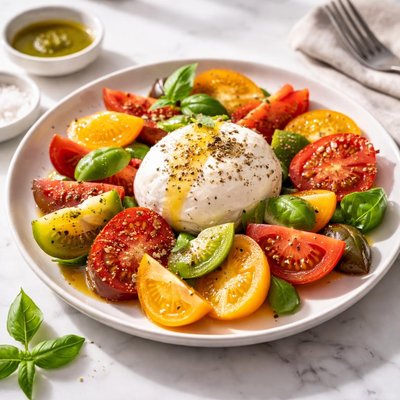 Tomato and burrata salad