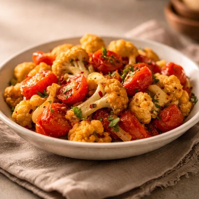 Tomato and cauliflower stir-fry