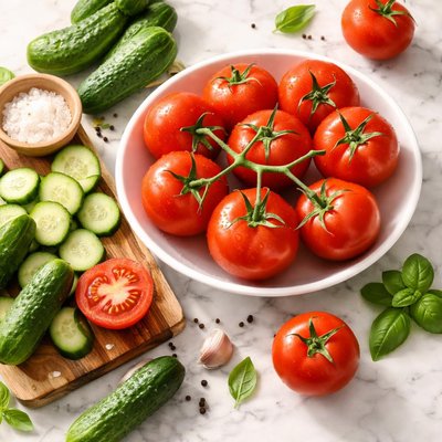 Tomato and cucumber