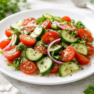 Tomato and cucumber salad