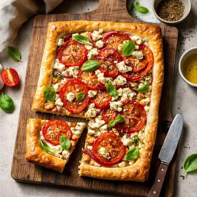 Tomato and feta pie
