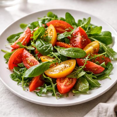 Tomato and leaves salad