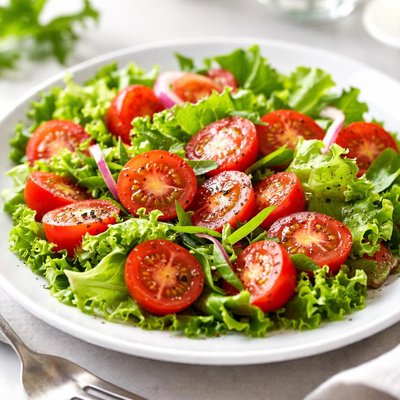 Ensalada de tomate y lechuga