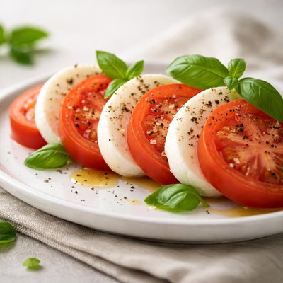 Tomato and mozzarella slices
