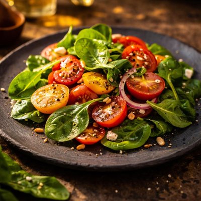 Tomato and spinach salad