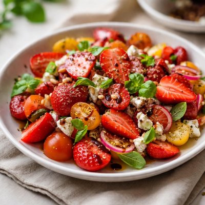 Tomato and strawberrys salad