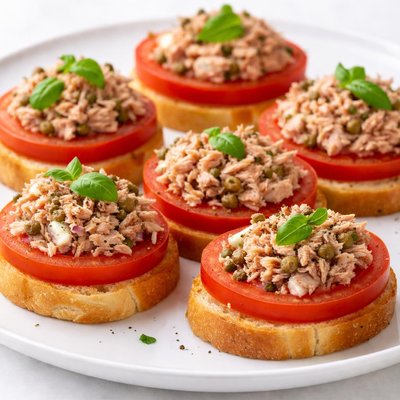 Canapé de tomate y atún