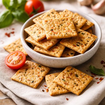 Tomato basil wheat thins