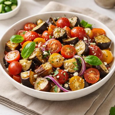 Tomato eggplant salad
