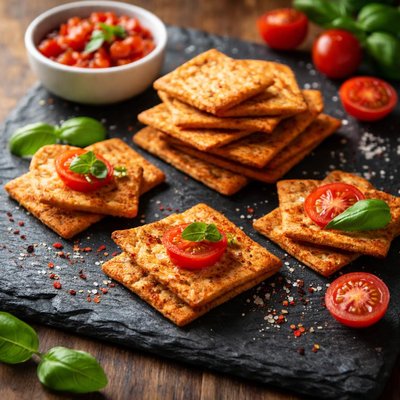 Tomato flavored triscuits