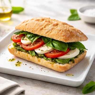 Tomato mozzarella sandwich