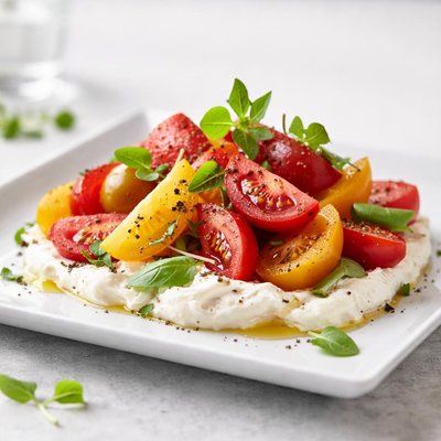 Tomato salad with cream