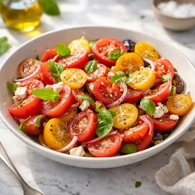 Tomato salad with dressing