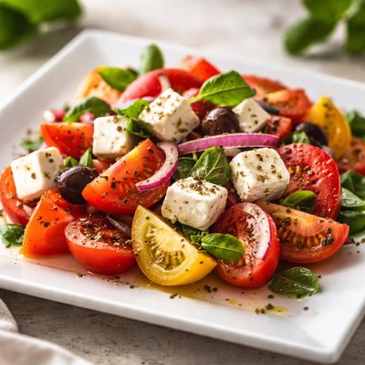 Tomato salad with feta cheese