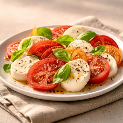 Tomato salad with fresh mozzarella
