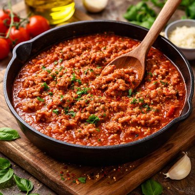 Tomato sauce with ground meat