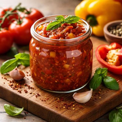 Tomato sauce with peppers and tomatoes