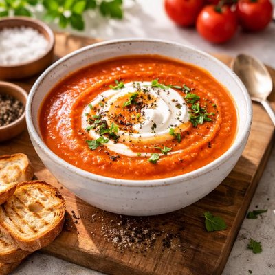 Tomato soup with sour cream