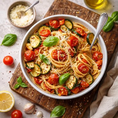 Tomato zucchini pasta
