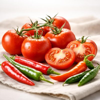 Tomatoes and chillies