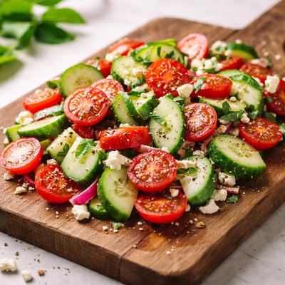 Tomatoes and cucumber salad