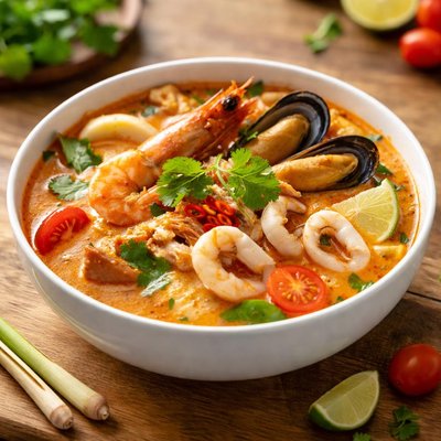 Tomyum seafood soup