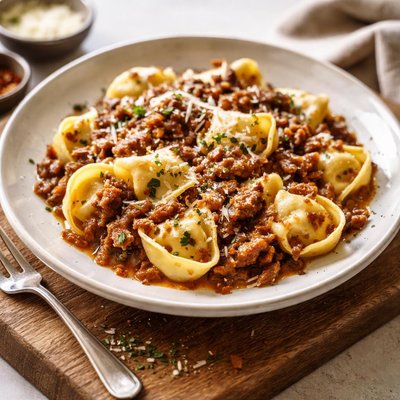 Tortellini with  lamb sauce
