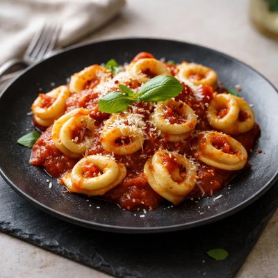 Tortellini with marinara sauce