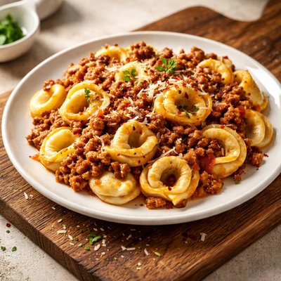 Tortellini with meat sauce