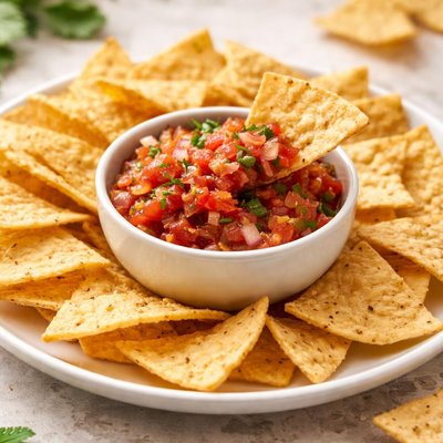 Tortilla chips with salsa