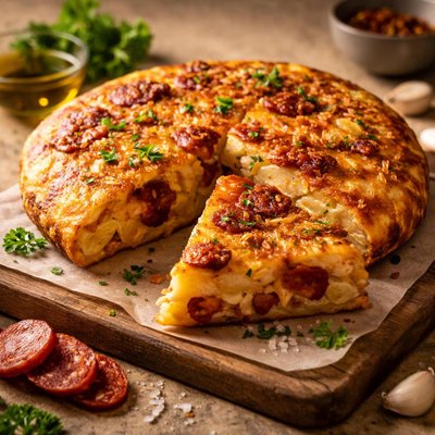 Tortilla with chorizo