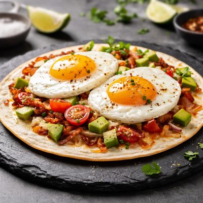 Tortilla with fried eggs