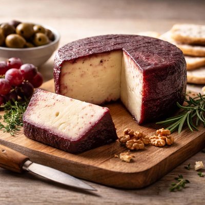 Toscano cheese soaked in syrah