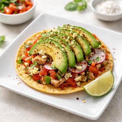 Tostada with avocado