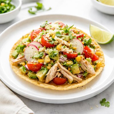 Tostada with chicken salad